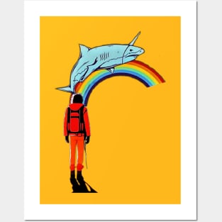 hitchhikers guide : rainbow and big fish design Posters and Art